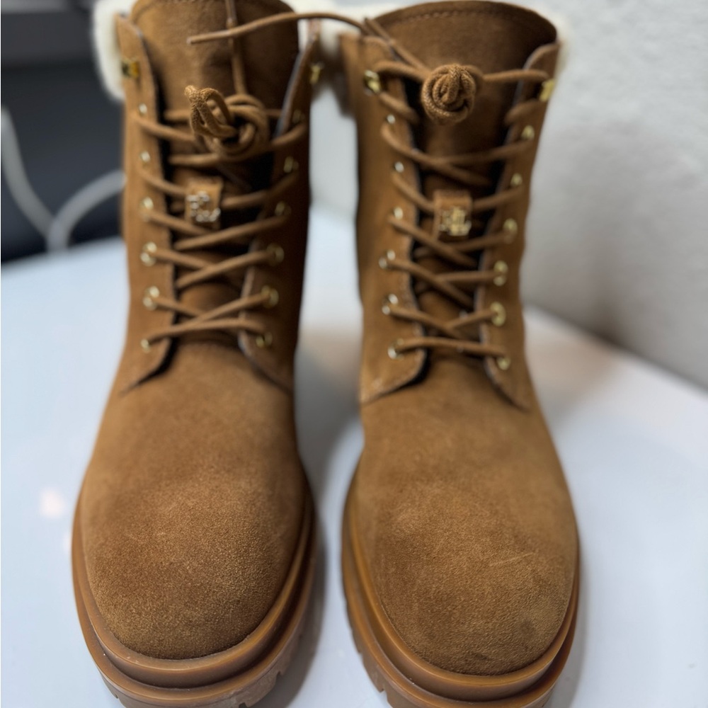 Ralph Lauren Tan Shearling Lined Boots
